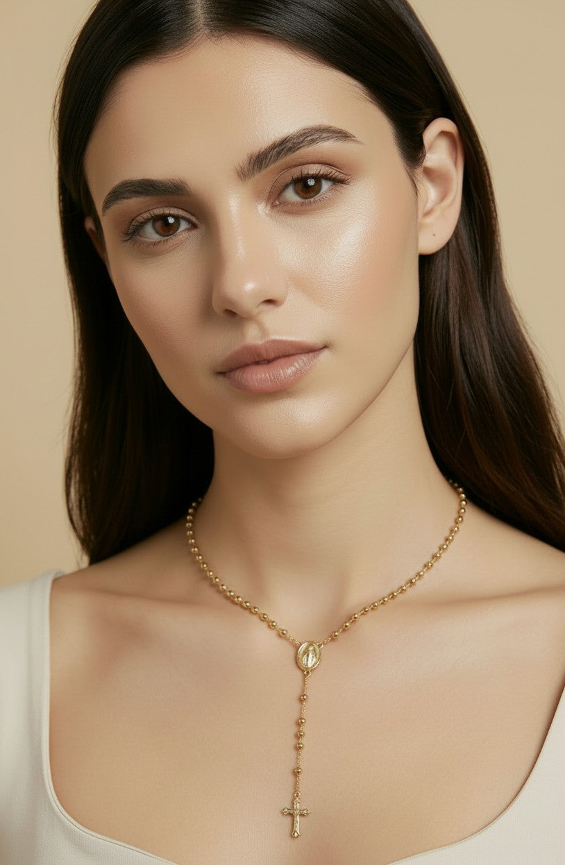 🙏 18k Gold Filled Rosary Necklace — Faith, Grace &amp; Gold. Worn Every Day.
