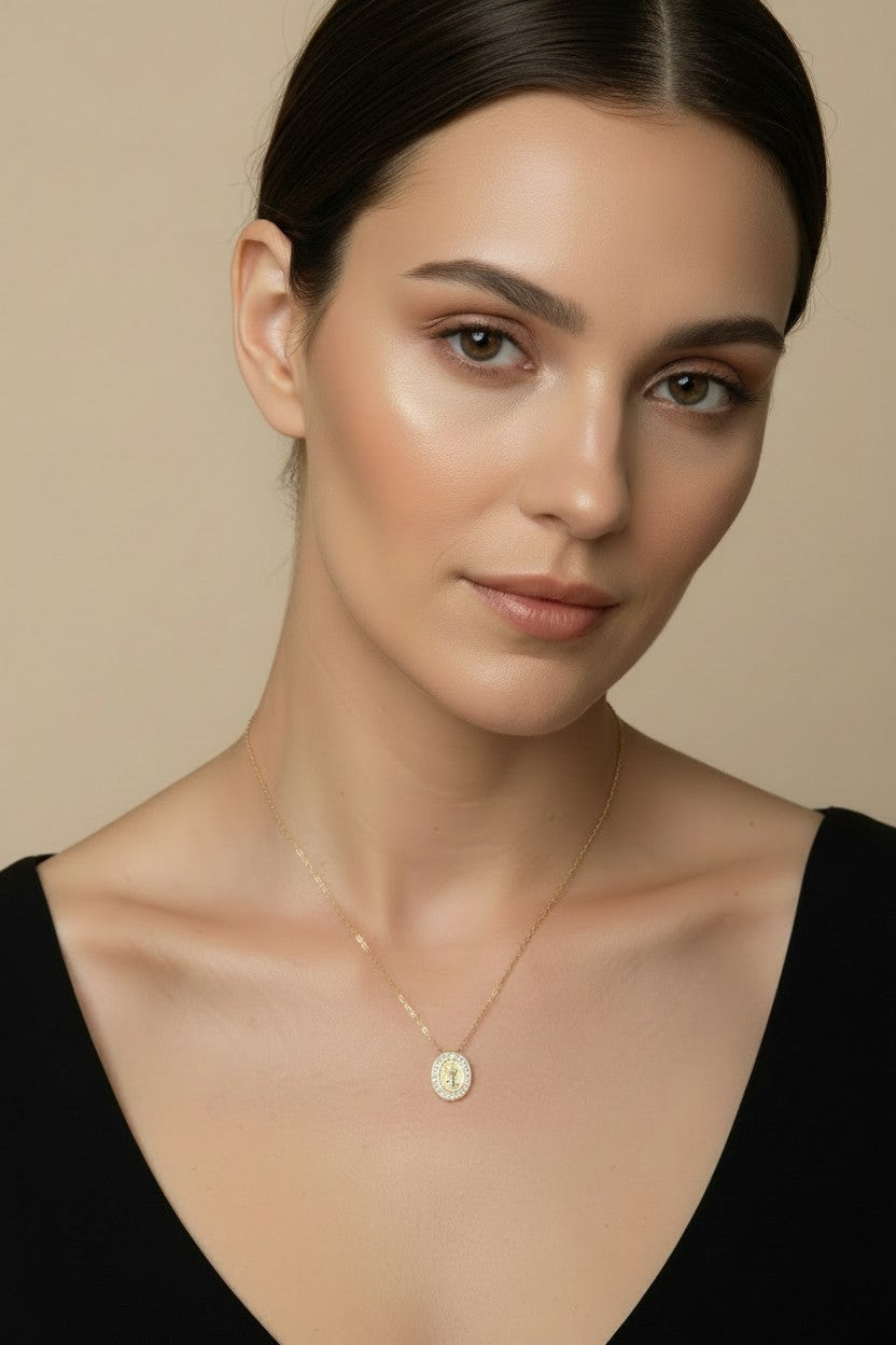 🕊️ 18k Gold Filled Mini Dove CZ Necklace — The Symbol of Peace, Framed in Sparkling Gold.