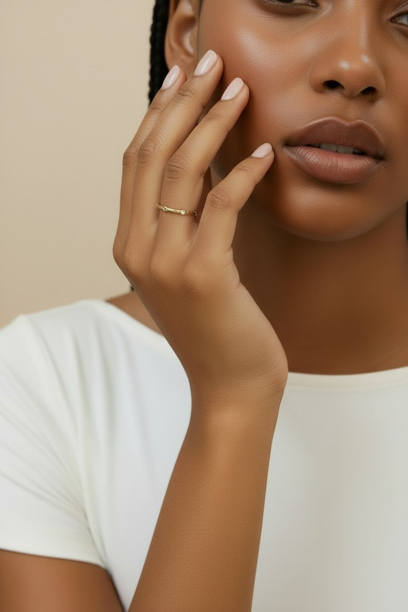 ✨ 18k Gold Filled CZ Dot Band Ring — Sparkle, Evenly Placed. All the Way Around.