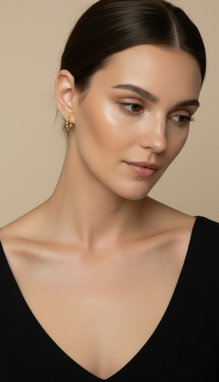 ⚡ 18k Gold Filled Spiked C-Hoop Earrings — The Edge That Changes the Hoop. Two Sizes. One Attitude