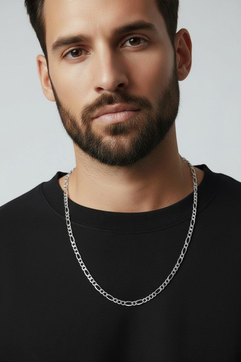 ⛓️ Sterling Silver 5.2mm Figaro Chain — The Figaro That Works Every Day. And Every Night.