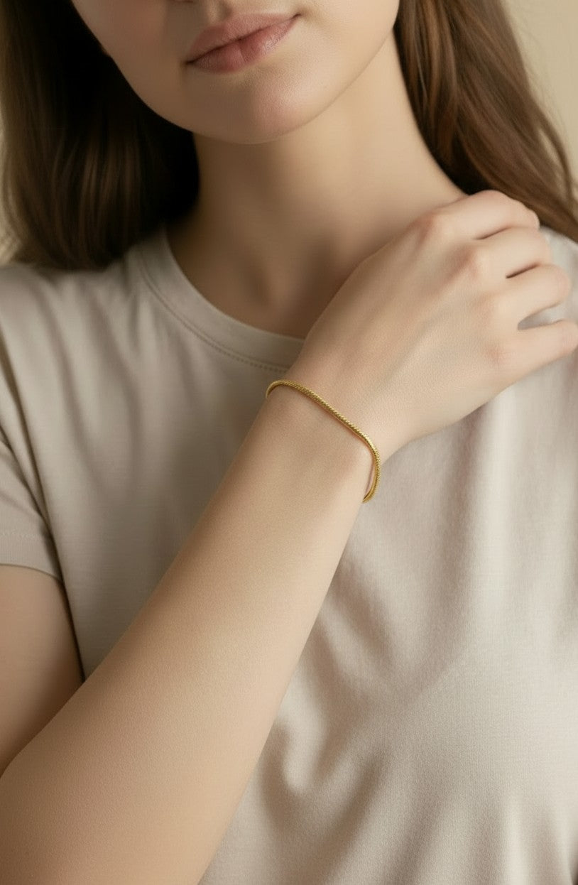 18k Gold Filled Square Rope Bracelet — Limited Production. Irreplaceable Once It's Gone.
