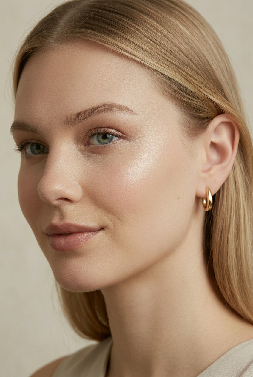 ✨ 18k Gold Filled U-Shape Clicker Hoop Earrings — The Hoop Reimagined. One Flat Edge Changes Everything.