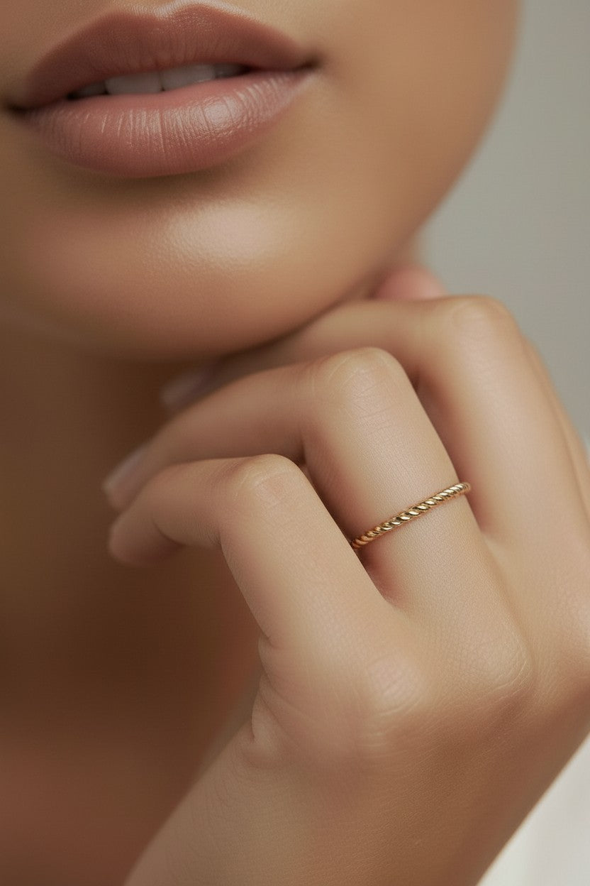 Twisted Stackable Ring - Dainty Stacking Ring for Women | 1mm