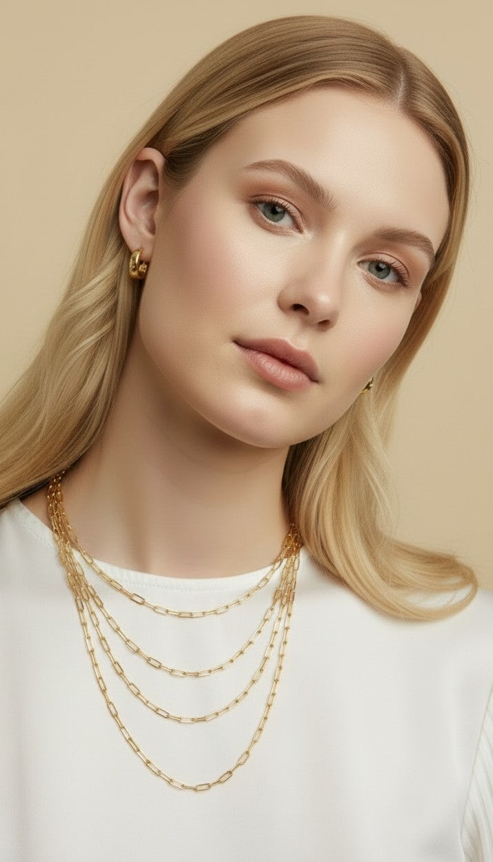 ✨ 18k Gold Filled Paperclip Link Chain Necklace — The Chain That Works With Everything. In Four Lengths.