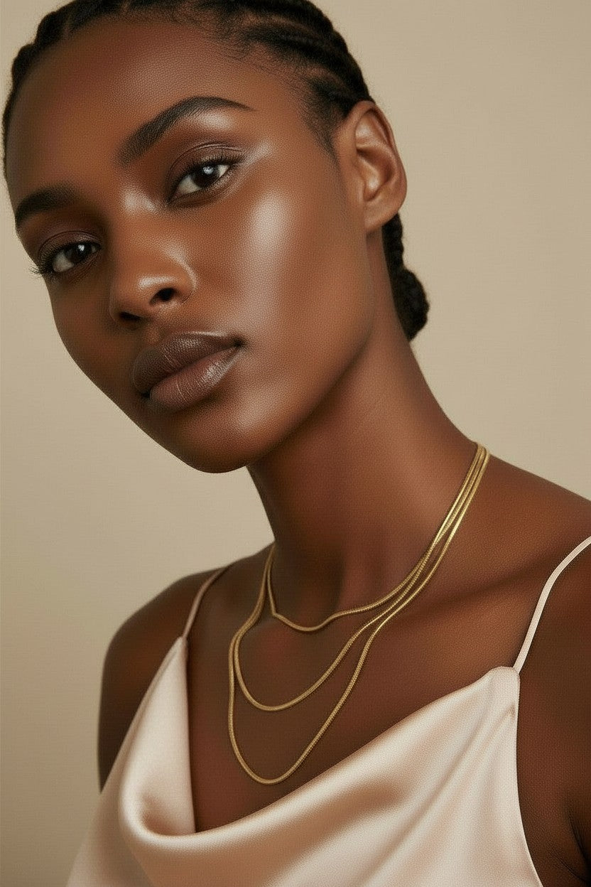 ✨ 18k Gold Filled Snake Chain Necklace — Fluid. Rounded. The Smoothest Chain at the Neckline