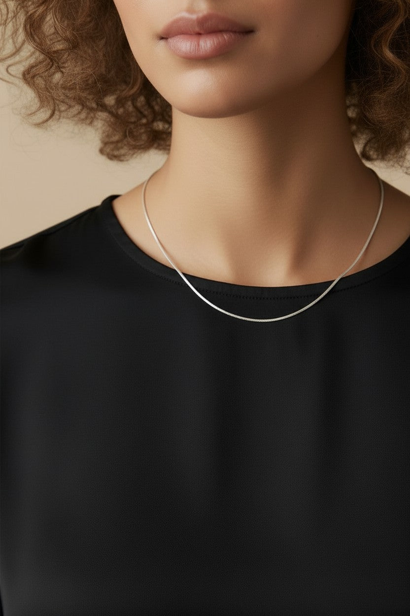 Sterling Silver Box Chain Necklace — The Chain That Disappears. And Makes Your Pendant Everything.