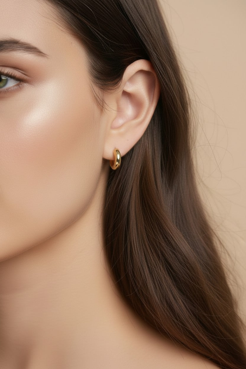18k Gold Filled Mini Rounded Hoop Earring