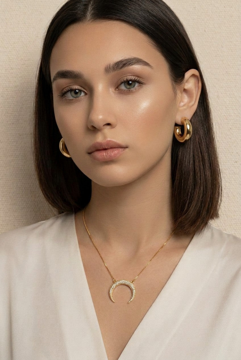 18k Gold Filled Small Hollow Tube Semi Hoop Earrings | A Collection Essential