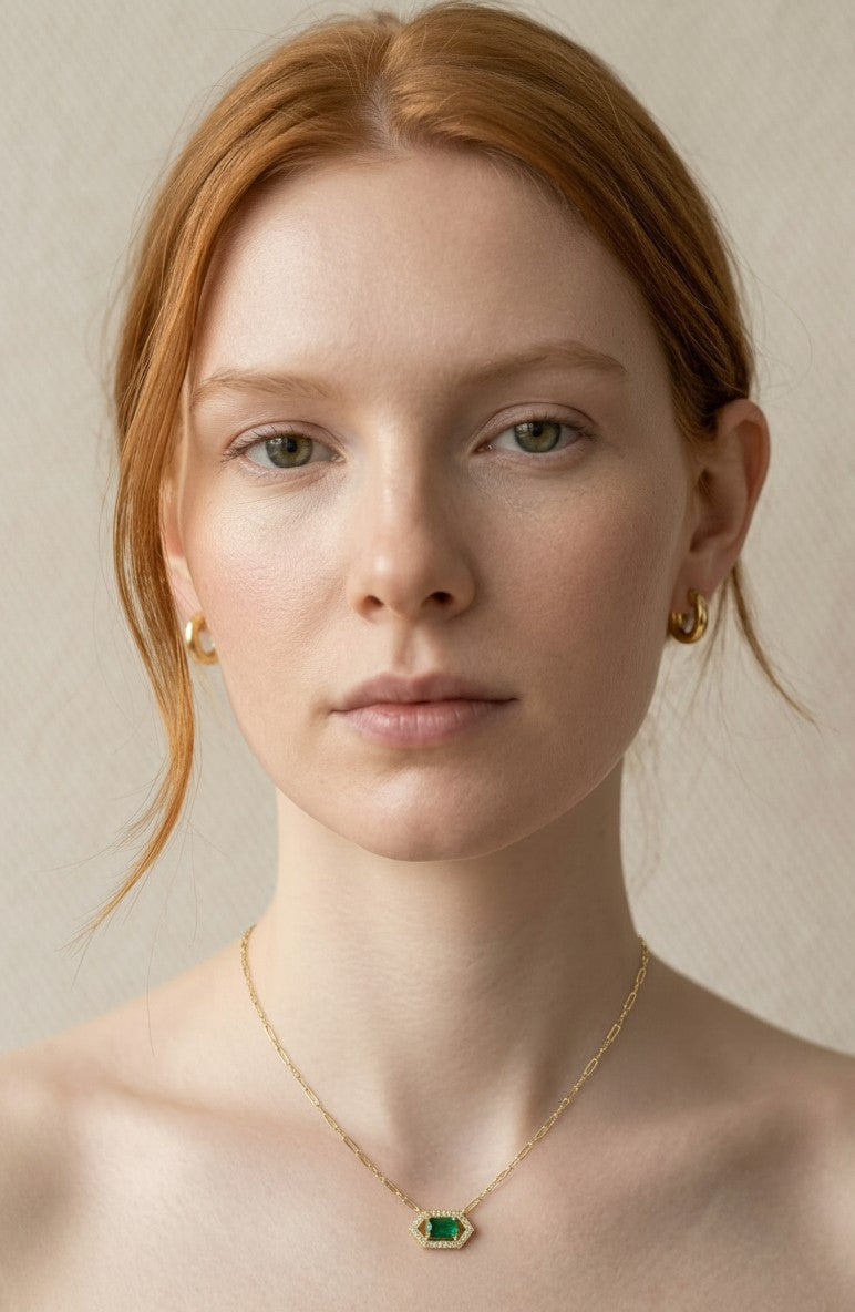 18k Gold Vermeil Birthstone Baguette Necklace — Wear Your Month. Every Single Day.