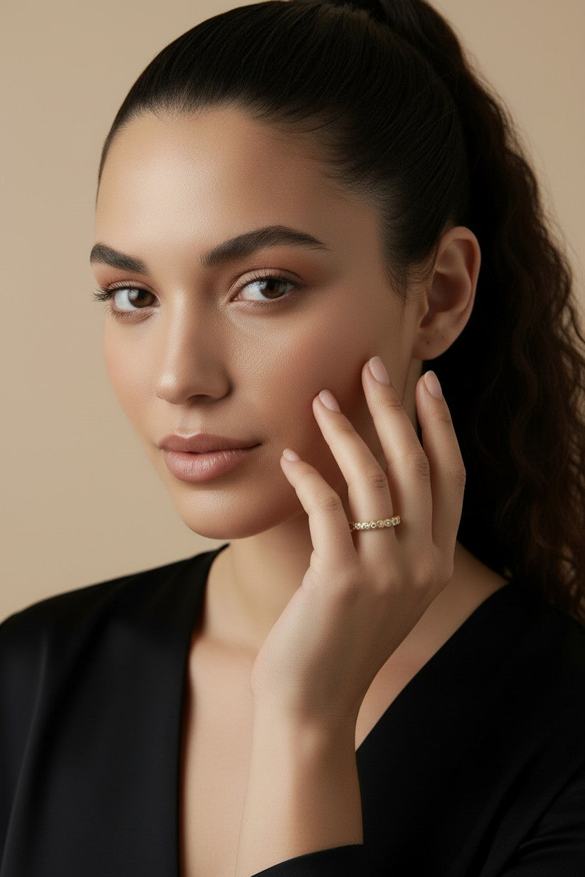 💍 18k Gold Filled CZ Eternity Band — Endless Sparkle, Timeless Meaning