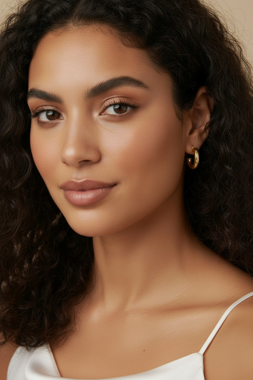 ✨ 18k Gold Filled Mini Chubby C-Hoop Earrings — The Rounded Tube, At Its Most Flattering Scale