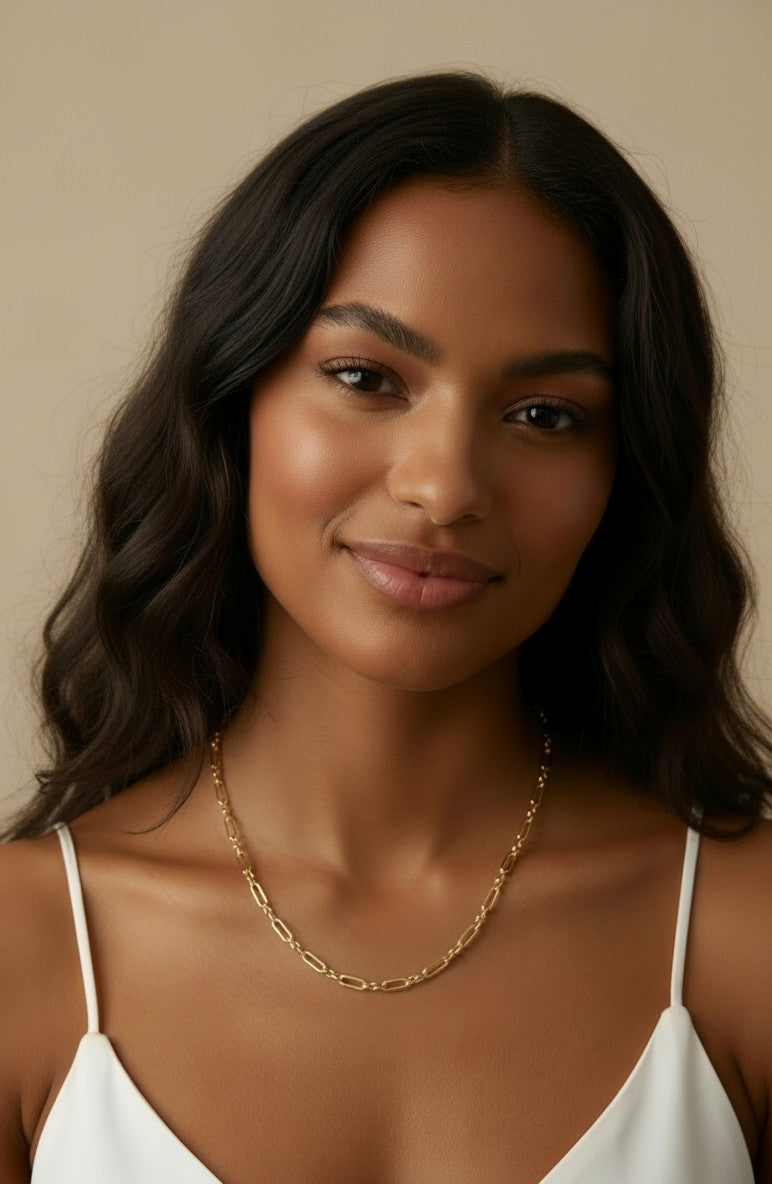 ✨ 18k Gold Filled 3x1 Paperclip Chain Necklace — The Pattern That Makes the Paperclip Extraordinary