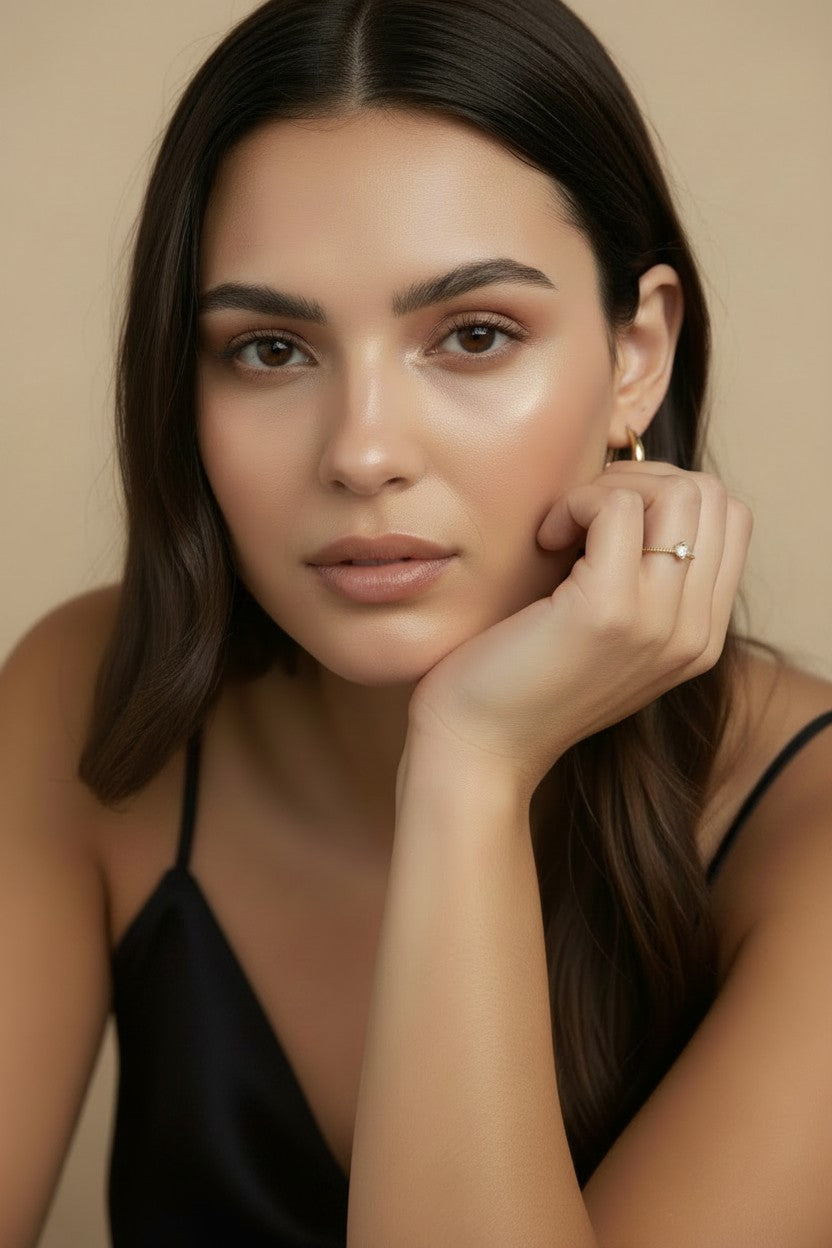 💛 18k Gold Filled CZ Border Heart Ring — Love, Traced in Light. Worn Close Always.