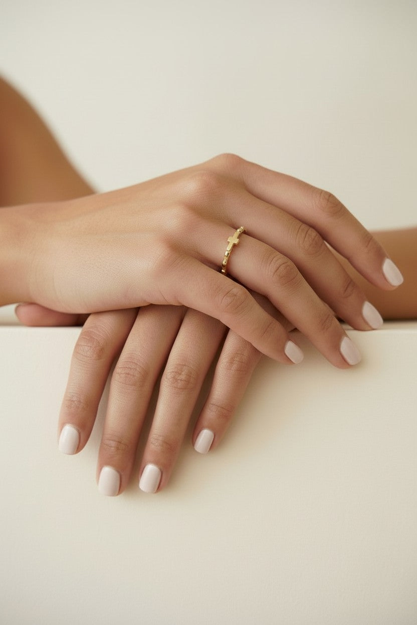 Prayer Ring with Cross - Religious Christian Jewelry for Women