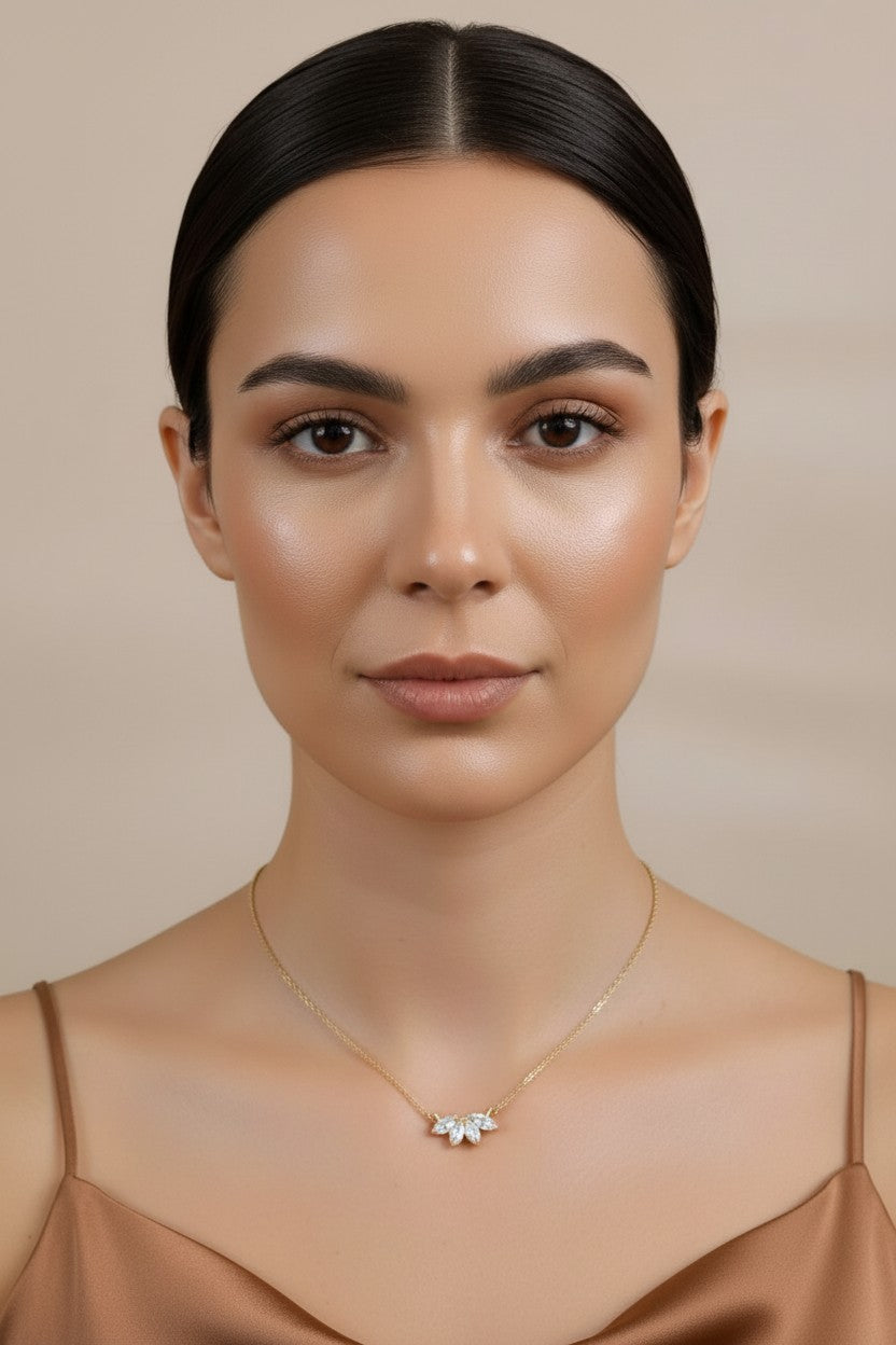 18k Gold Filled CZ Lotus Necklace