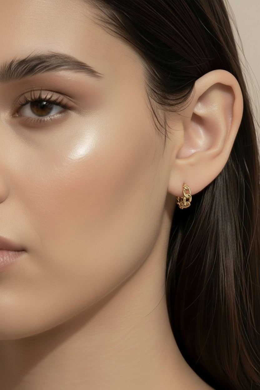 Cuban Clicker Hoop Earrings - Hypoallergenic & Water Resistant