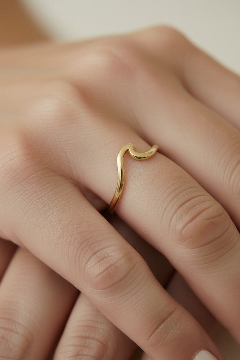 18k Gold Filled Wave Ring