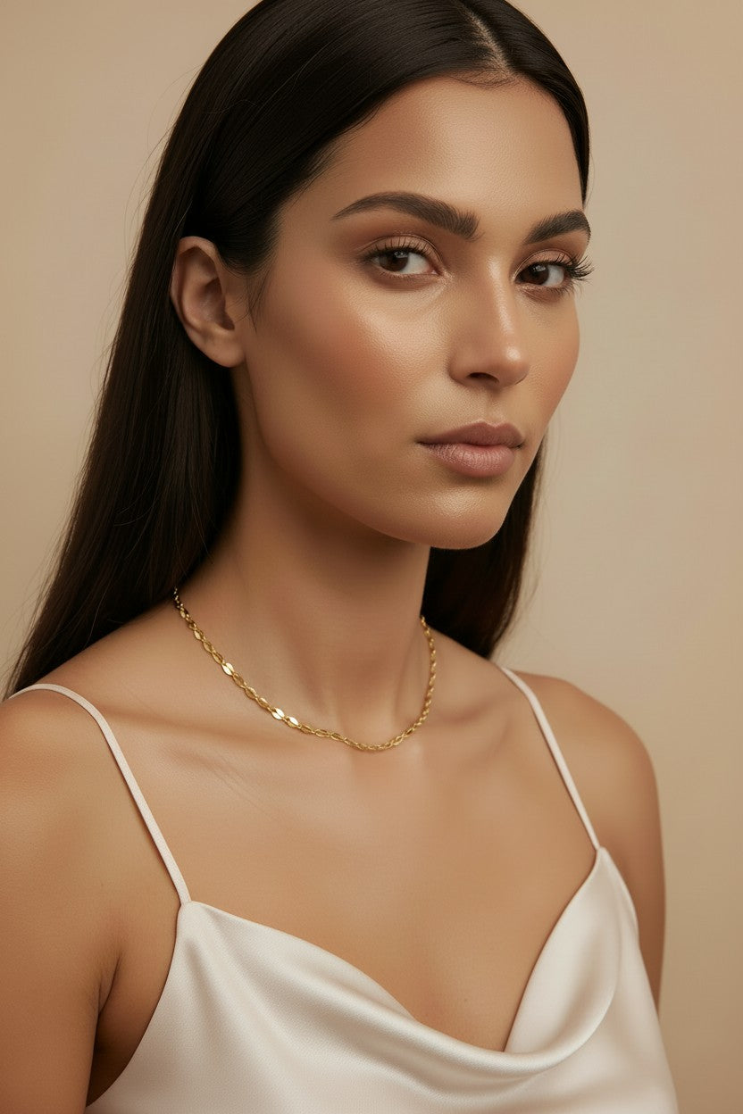 18k Gold Filled 3mm Fancy Chain Necklace