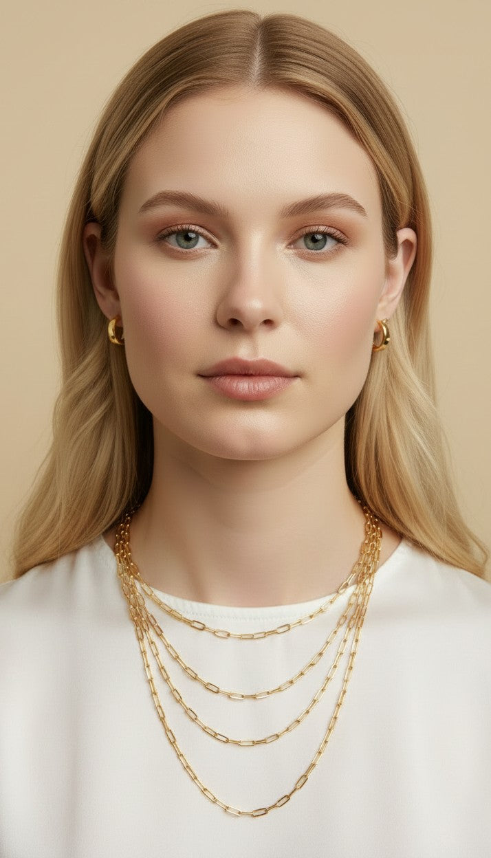✨ 18k Gold Filled Paperclip Link Chain Necklace — The Chain That Works With Everything. In Four Lengths.