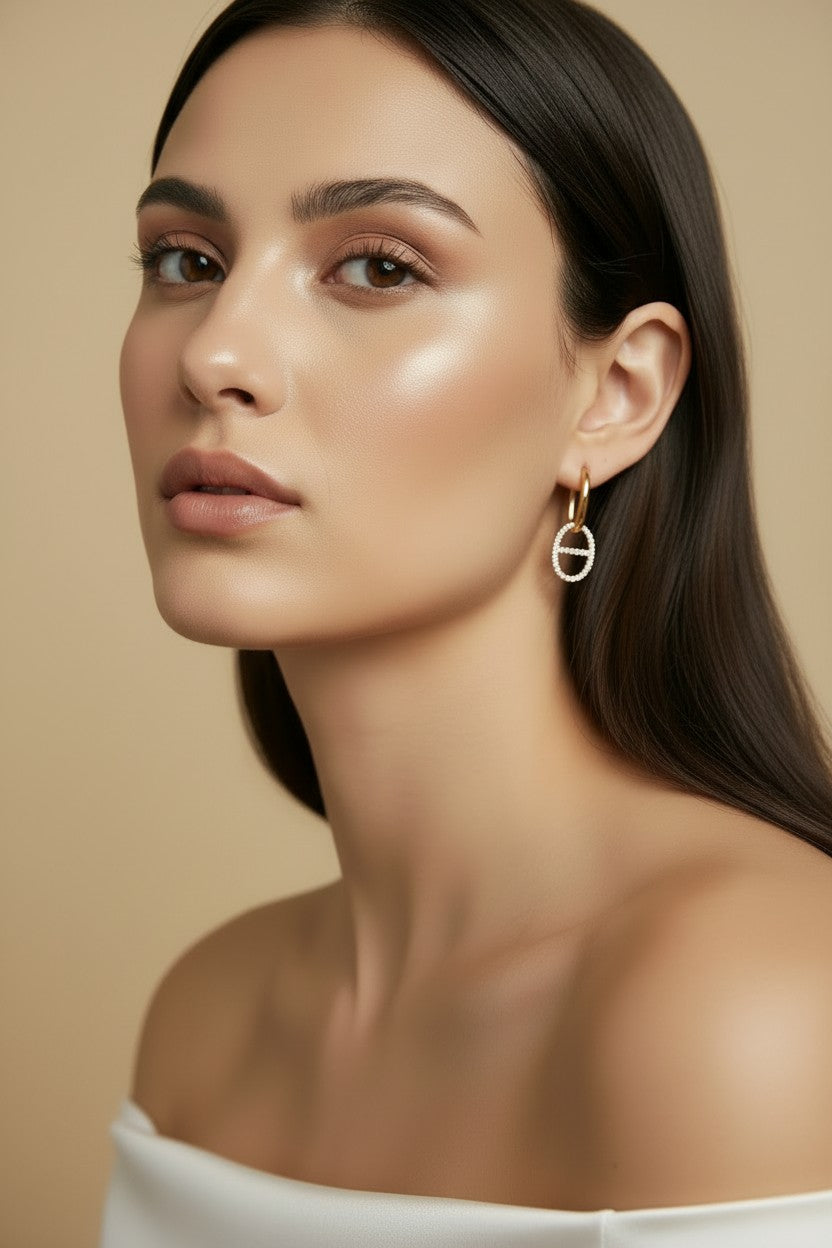 ⚓ 18k Gold Filled CZ Mariner Drop Huggie Earrings — The Huggie That Keeps Going