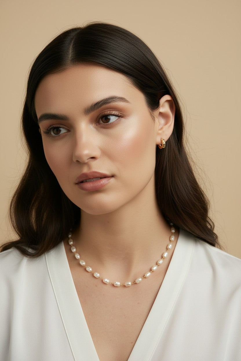 🤍 18k Gold Filled Baroque Pearl Necklace — Smaller Pearls. The Same Considered Rhythm. Closer Still.