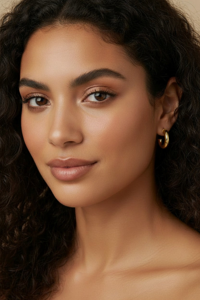 ✨ 18k Gold Filled Mini Chubby C-Hoop Earrings — The Rounded Tube, At Its Most Flattering Scale