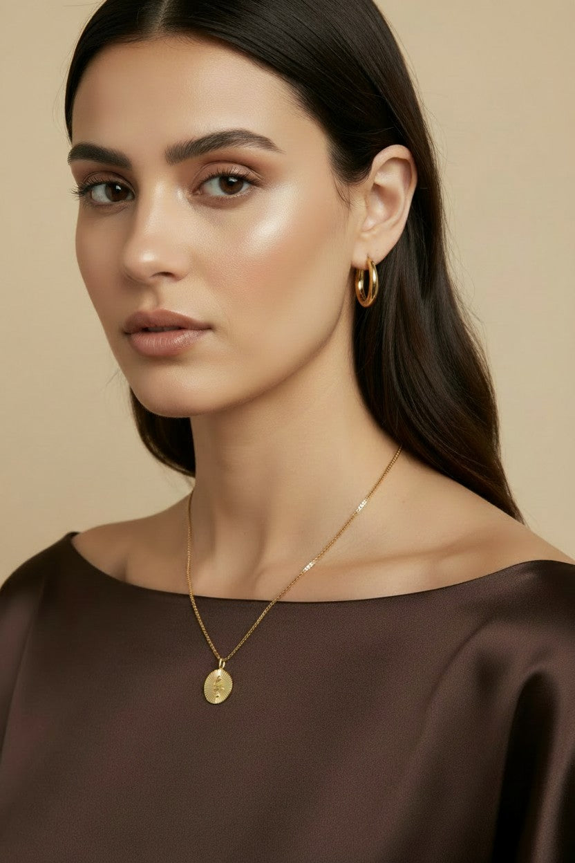 🐍 18k Gold Filled Serpent Sunburst Pendant — Ancient Symbol. Solar Power. One Glittering Eye.