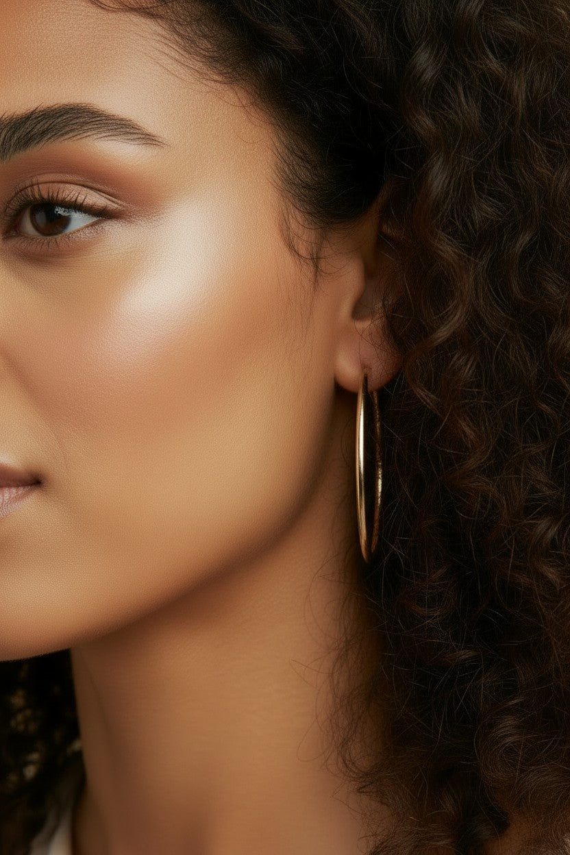 Continuous Hoop Earrings - Lightweight Seamless Hoops for Women