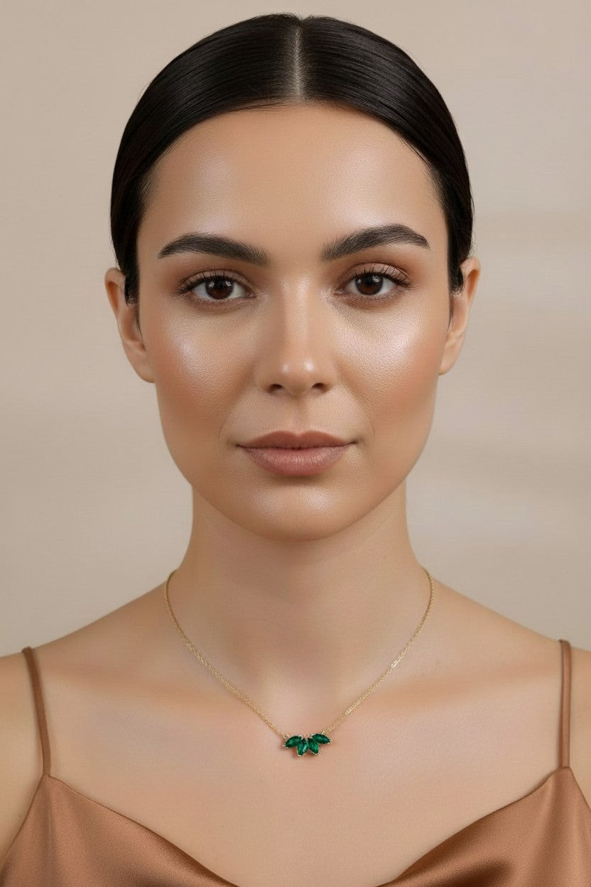 18k Gold Filled CZ Lotus Necklace