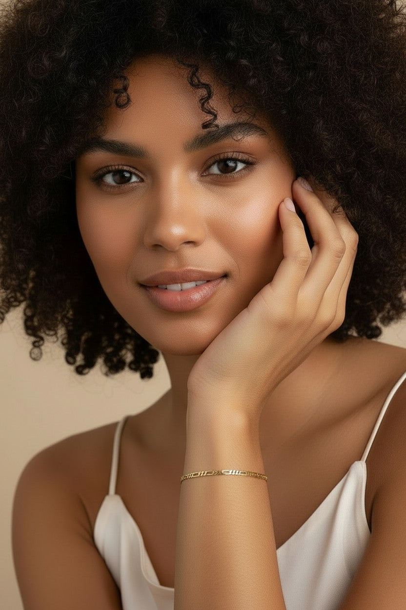 Figaro Chain Bracelet - Classic Women's Gold Bracelet