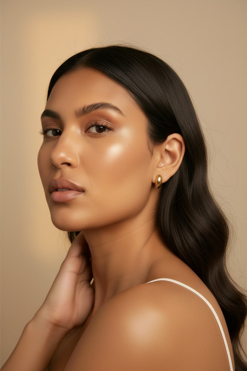 ✨ 18k Gold Filled Polished Curved Drop Earrings — A Single Graceful Drop. Nothing More Needed.
