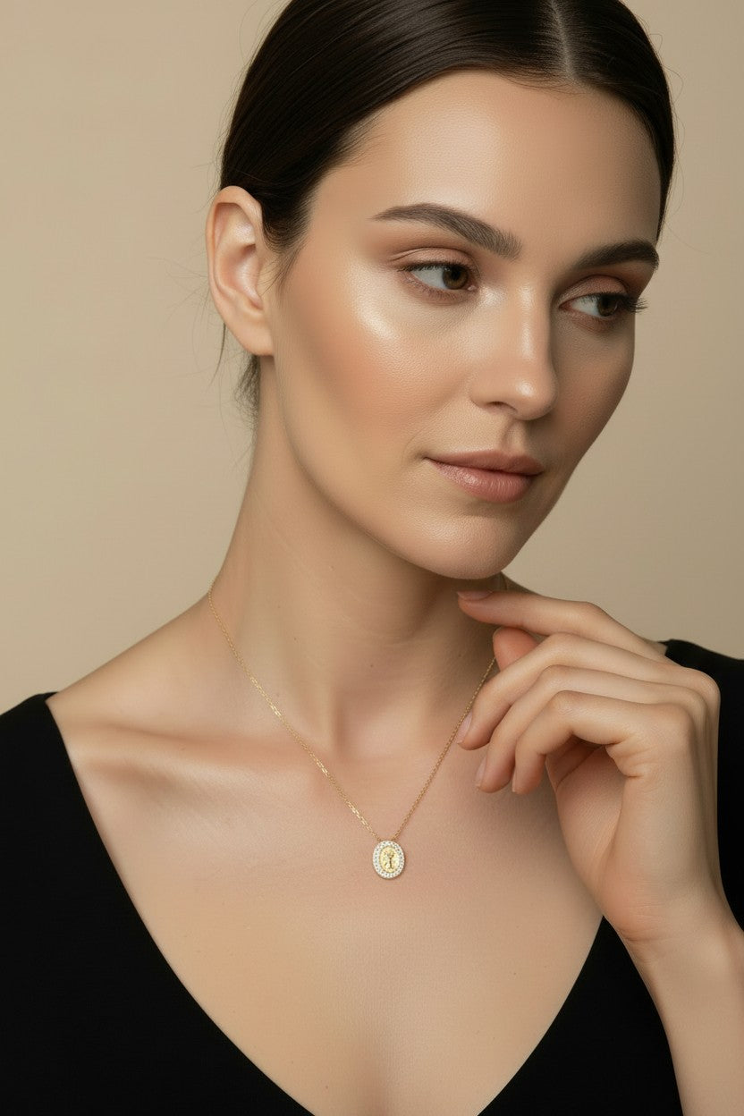 🕊️ 18k Gold Filled Mini Dove CZ Necklace — The Symbol of Peace, Framed in Sparkling Gold.