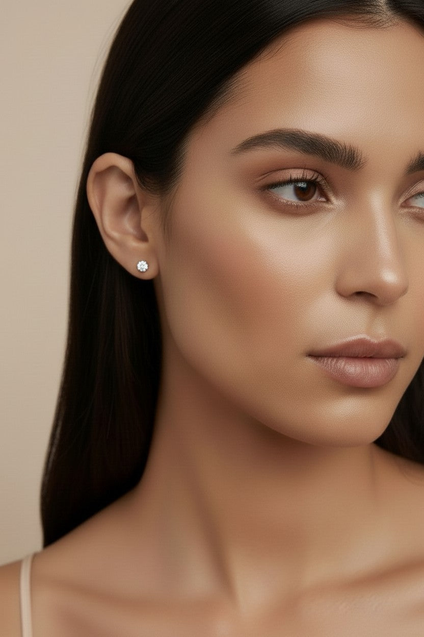 Premium Cubic Zirconia Stud Earrings - AAAAA Quality CZ Studs for Women