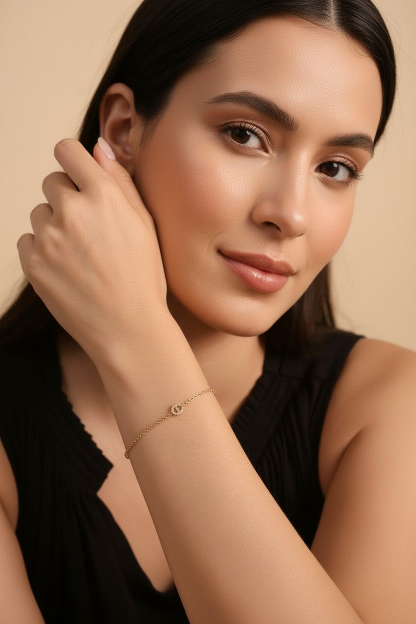 ⚓ 18k Gold Filled CZ Mariner Rolo Bracelet — One Statement Link. The Perfect Chain to Carry It.