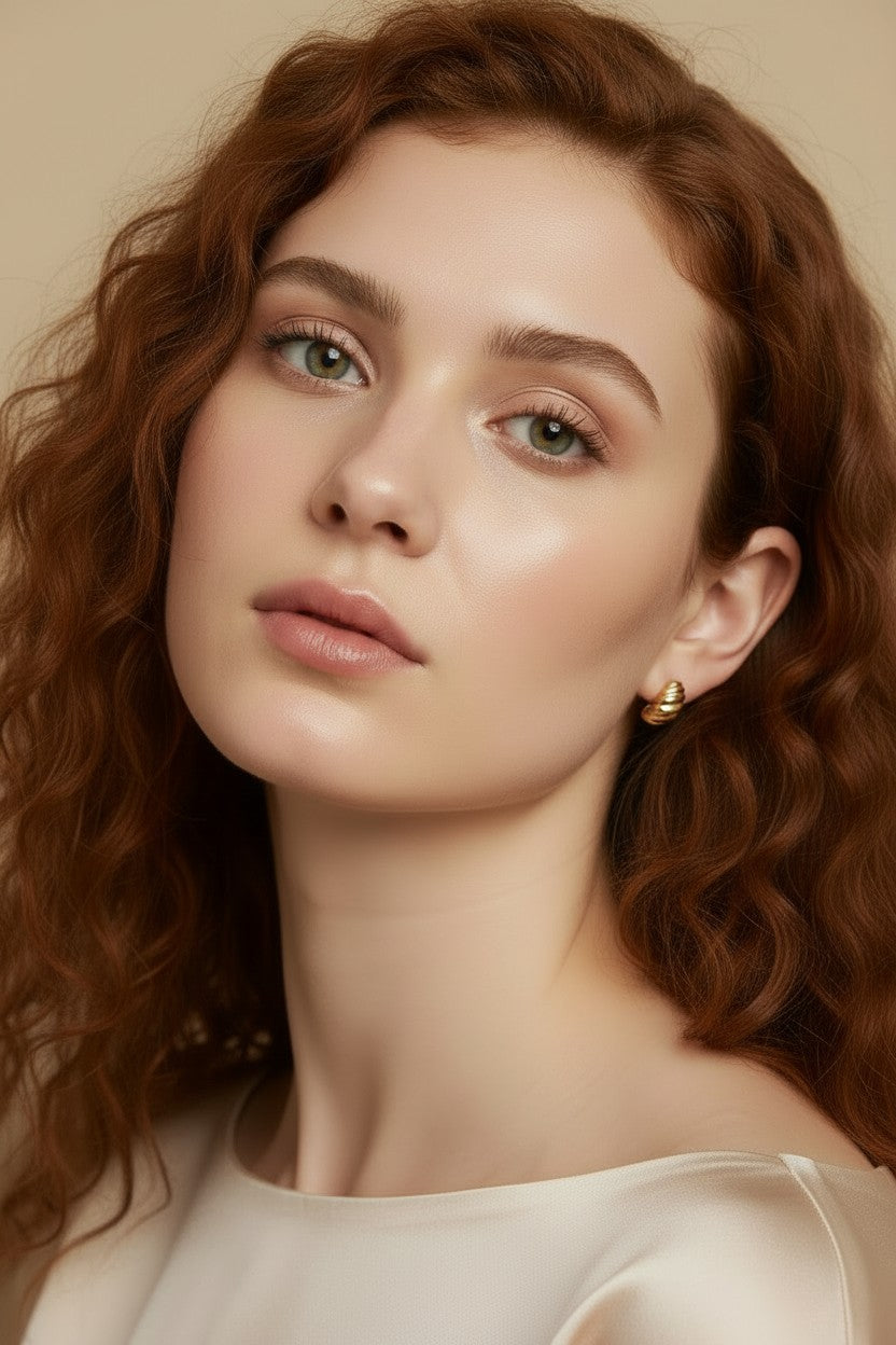 18k Gold Filled Croissant Stud Earrings