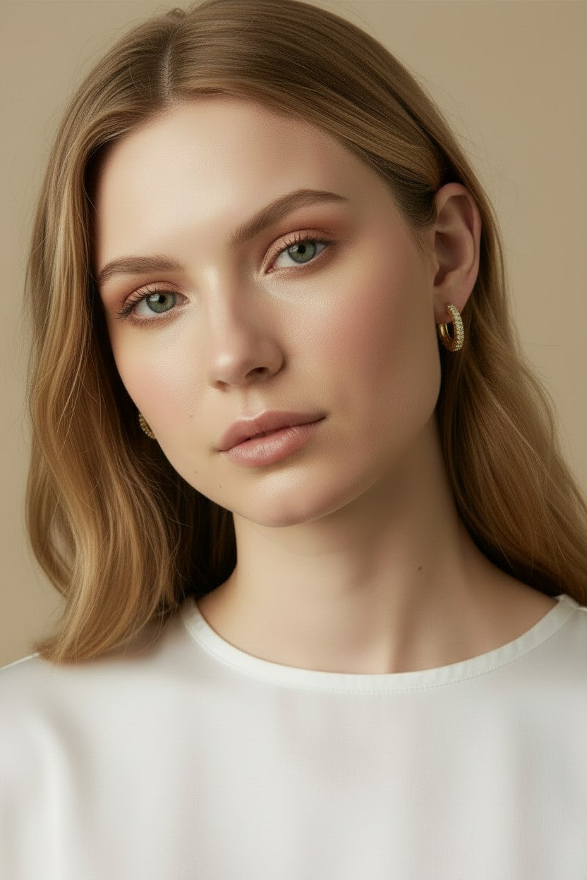 ✨ 18k Gold Filled All Around CZ Clicker Hoop Earrings — Sparkle, Uninterrupted. Three Sizes.