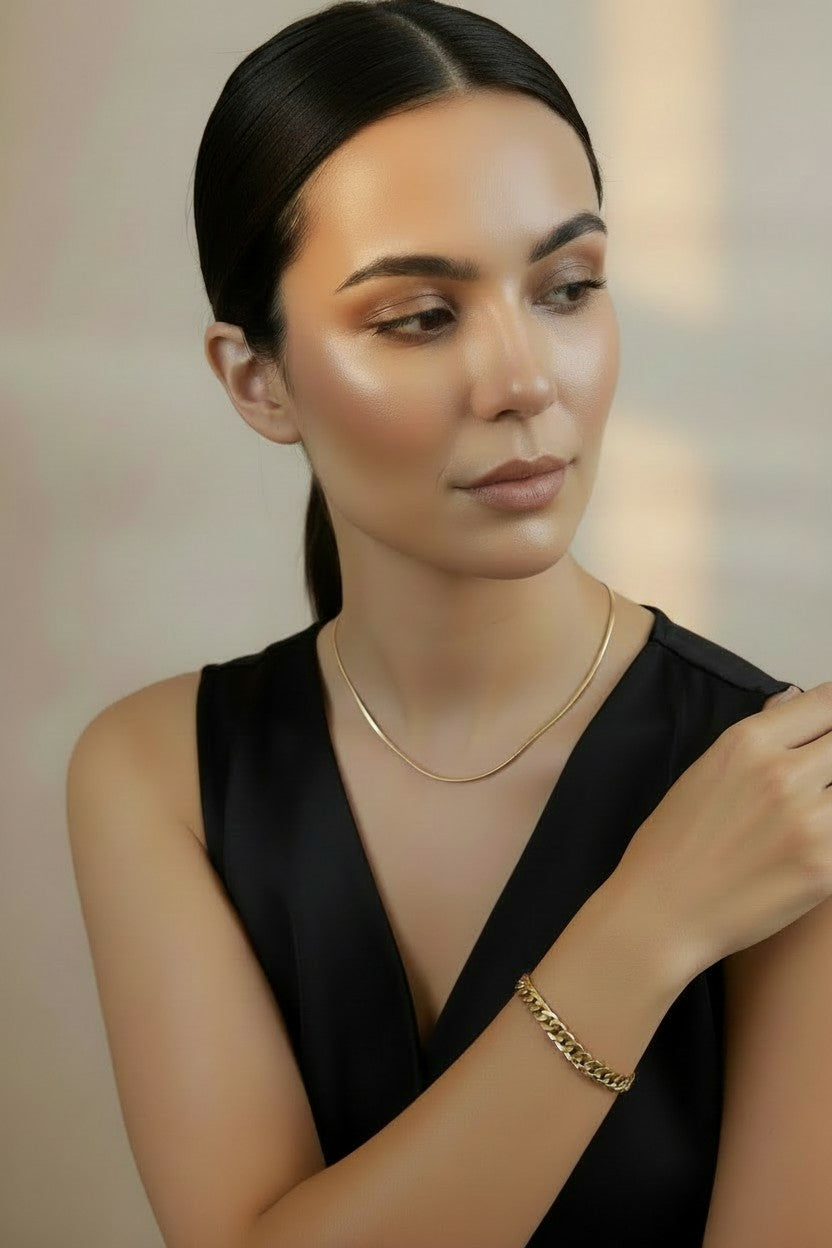 18k Gold Filled 8mm Diamond Cut Cuban Link Bracelet — Substantial. Faceted. Unisex Statement Gold.