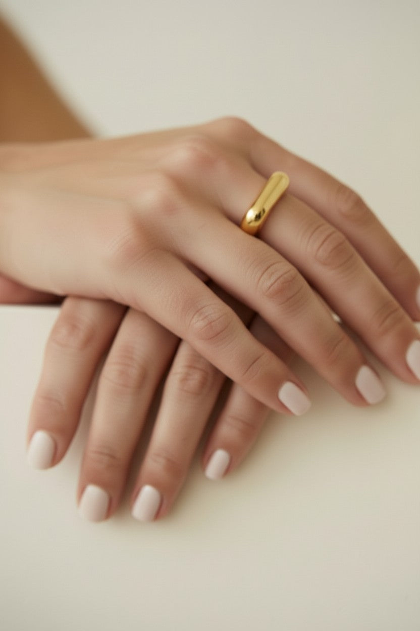 Bubble Flat Top Stackable Ring for Women - Statement Ring with Delicate Design, Hypoallergenic