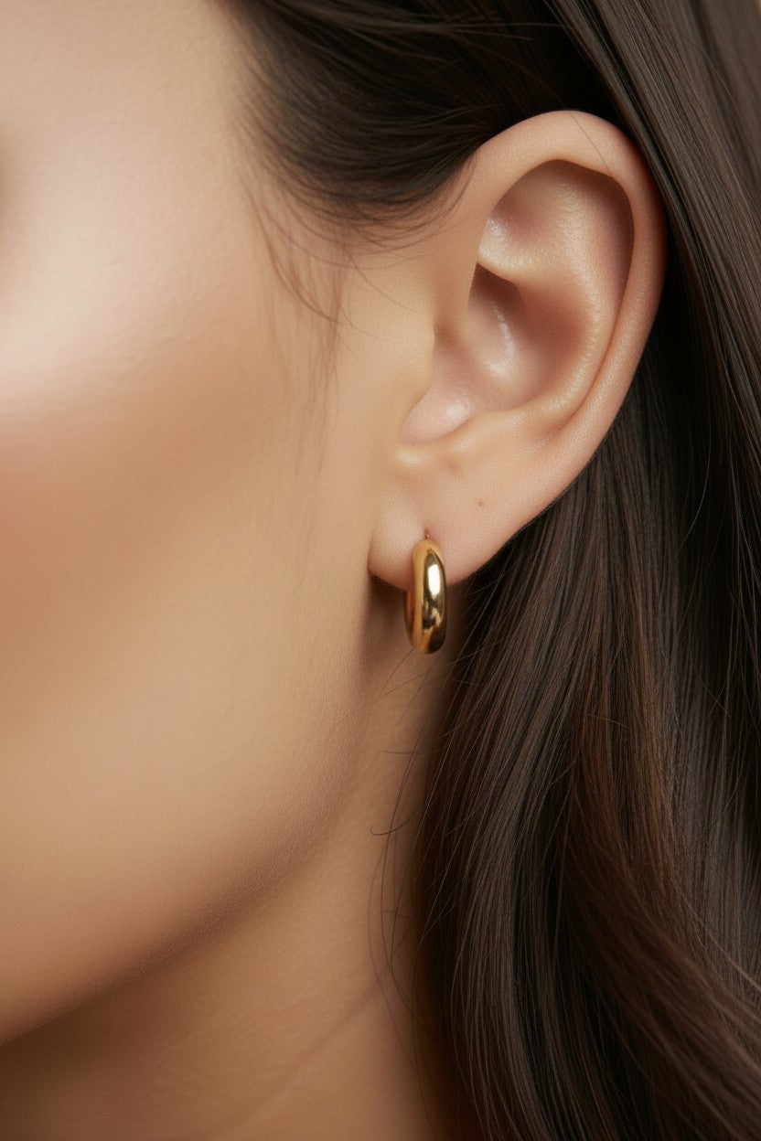Small Clicker Hoop Earrings - 15mm Everyday Hoops for Women