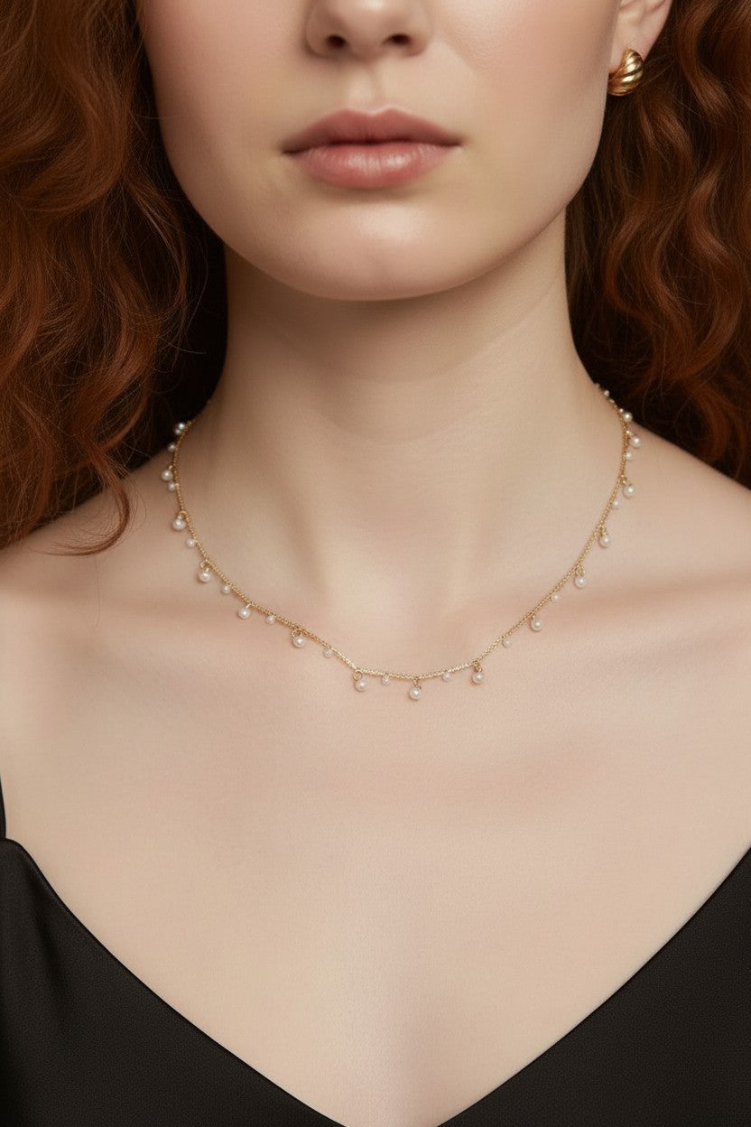 Sparkle Necklace - Dainty CZ Crystal Choker for Women | Adjustable Chain 18"-20" | Hypoallergenic Jewelry