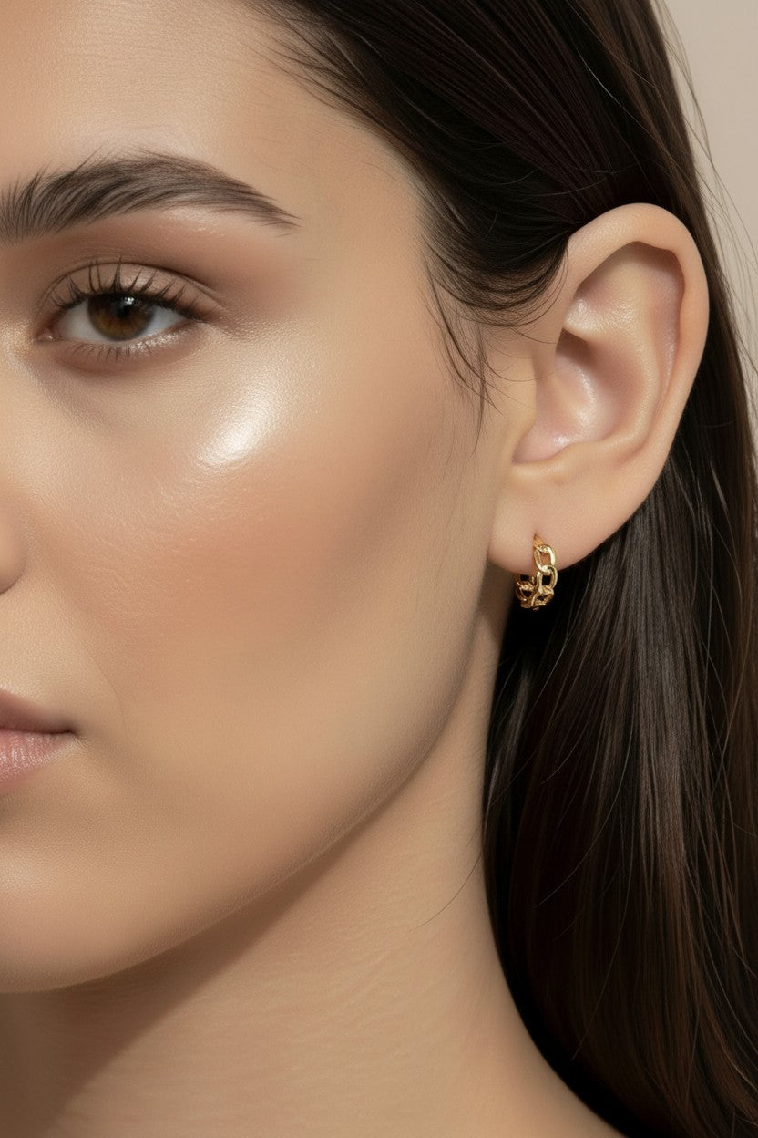 Cuban Clicker Hoop Earrings - Hypoallergenic & Water Resistant