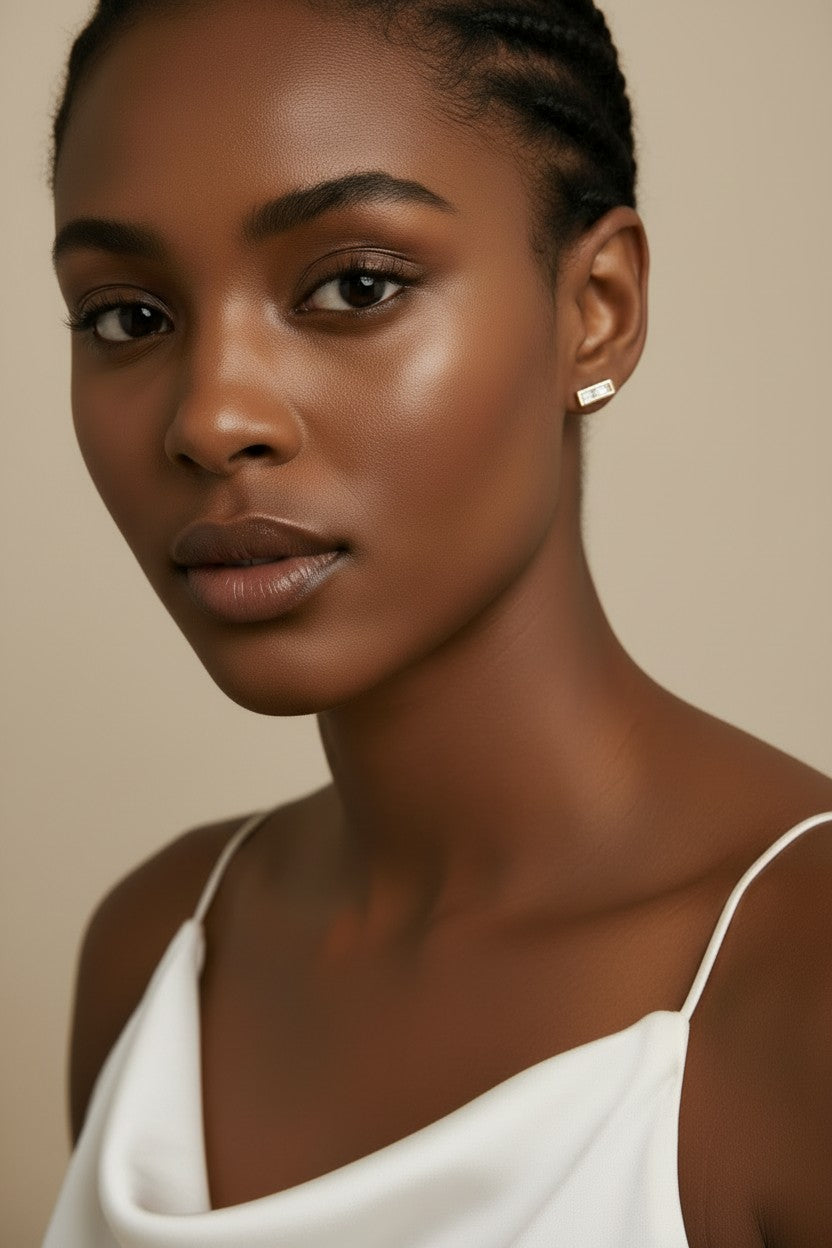 ✨ 18k Gold Filled Split Baguette Stud Earrings — An Angle That Changes Everything. Three Colors.