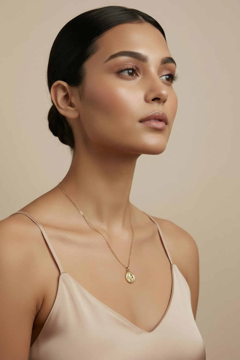 Delicate 18k Gold Filled Angel Coin Pendant - Spiritual Protection Charm for Women