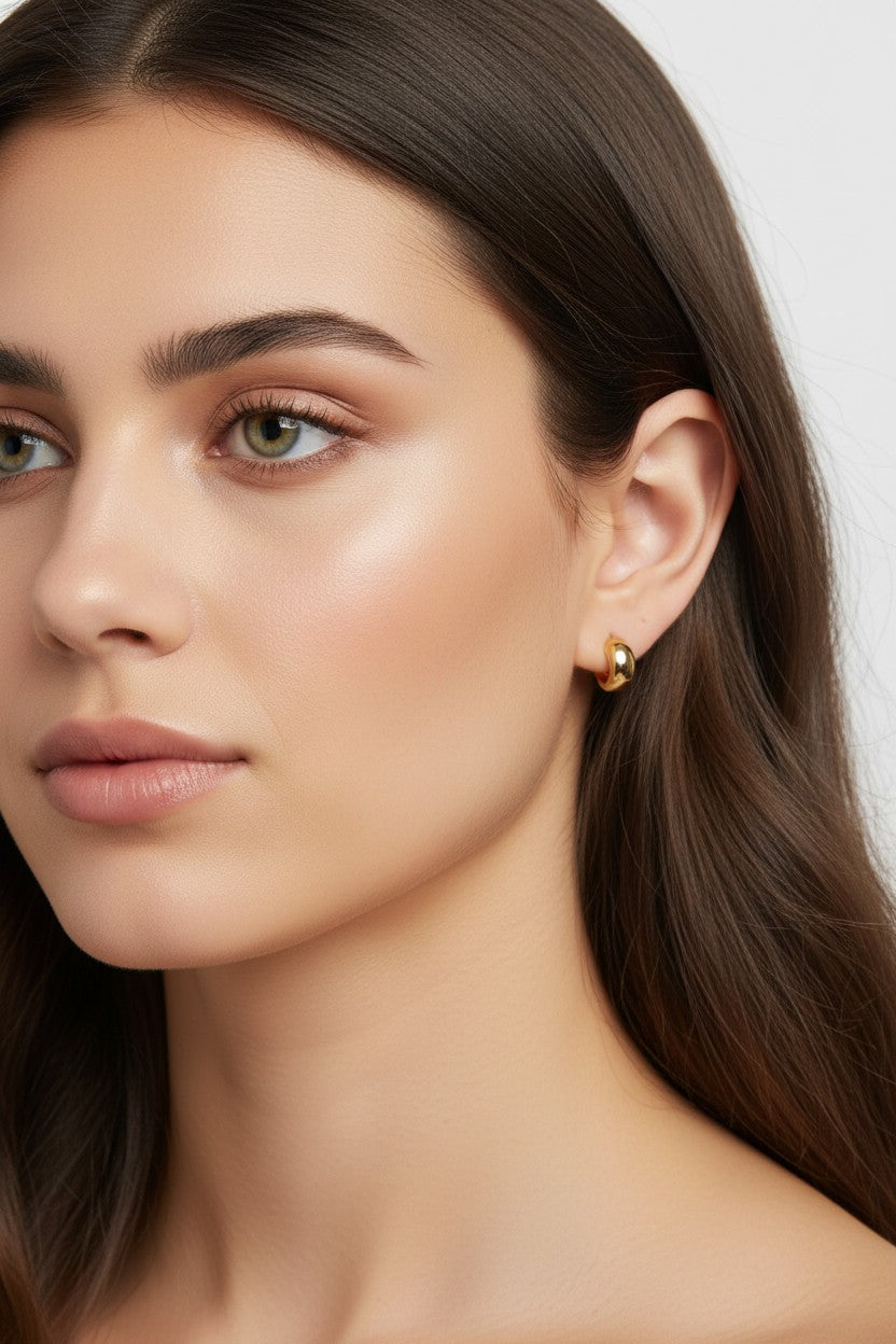 Chunky Hoop Earrings for Women - Thick Bold Statement Hoops