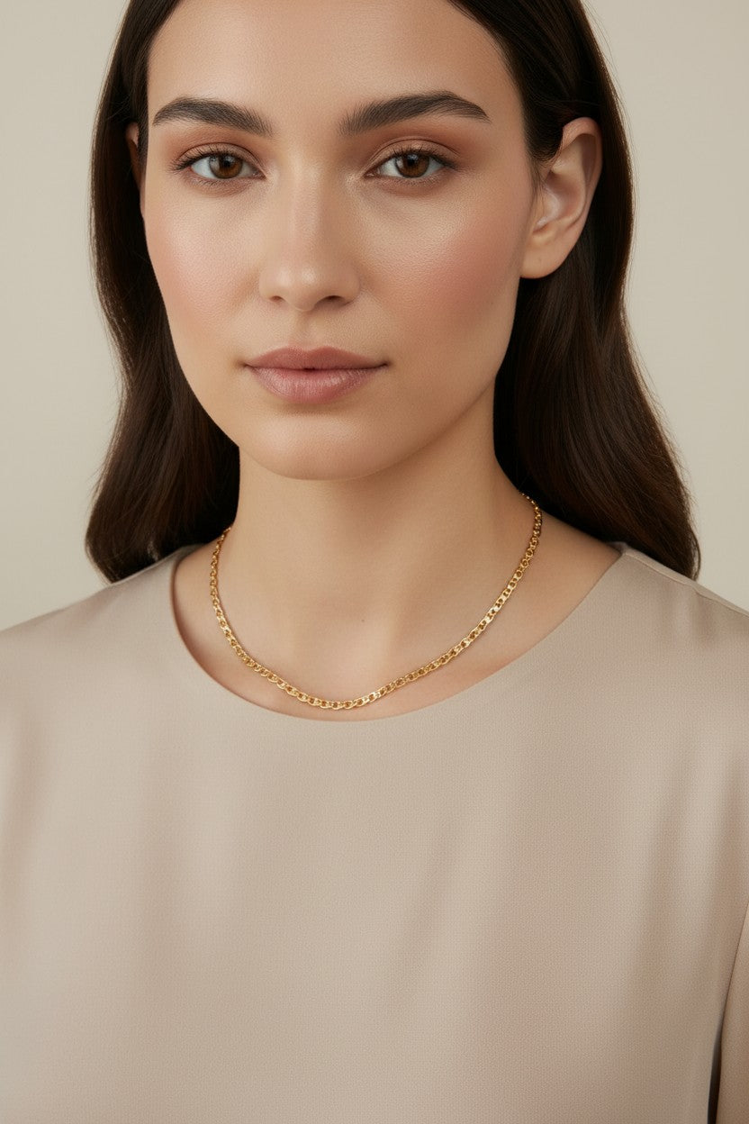 Mariner Chain Necklace - Detailed Fancy Link Chain for Women