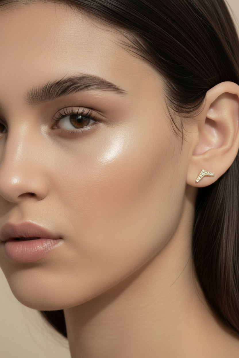 Dainty Ear Stacking Earrings - Small CZ Studs for Layering