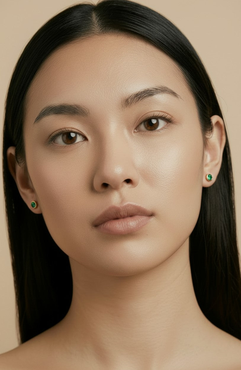 💎 18k Gold Filled Birthstone Bezel Stud Earrings — Your Month. 4mm. Perfect.