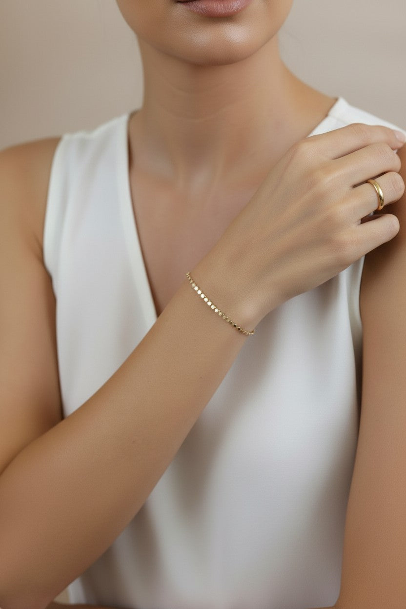 Delicate Dot Ball Bracelet - Minimalist Jewelry for Women