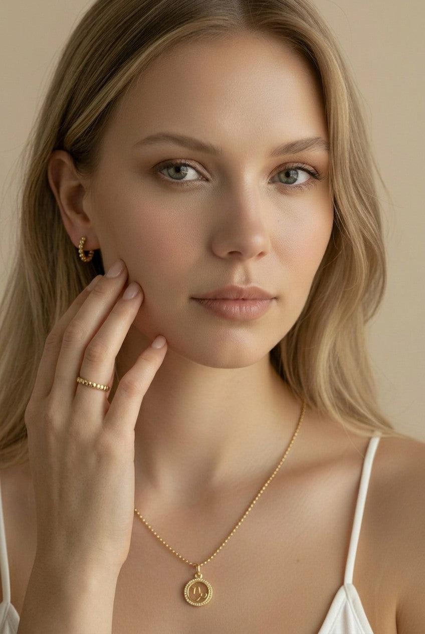 18k Gold Filled Beaded Clicker Hoops | Delicate Everyday Texture